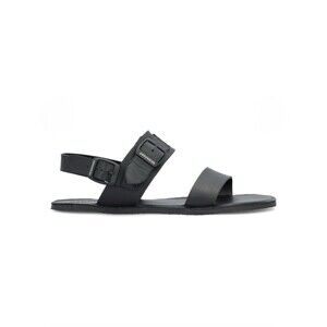 Groundies Kos Leather Sandal Black Women Sz US 6 EU 37 Barefoot Outdoor Minimal